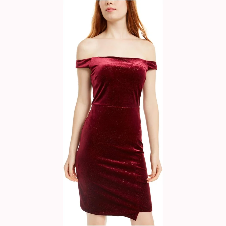 Crystal Doll velvet glitter bodycon formal dress